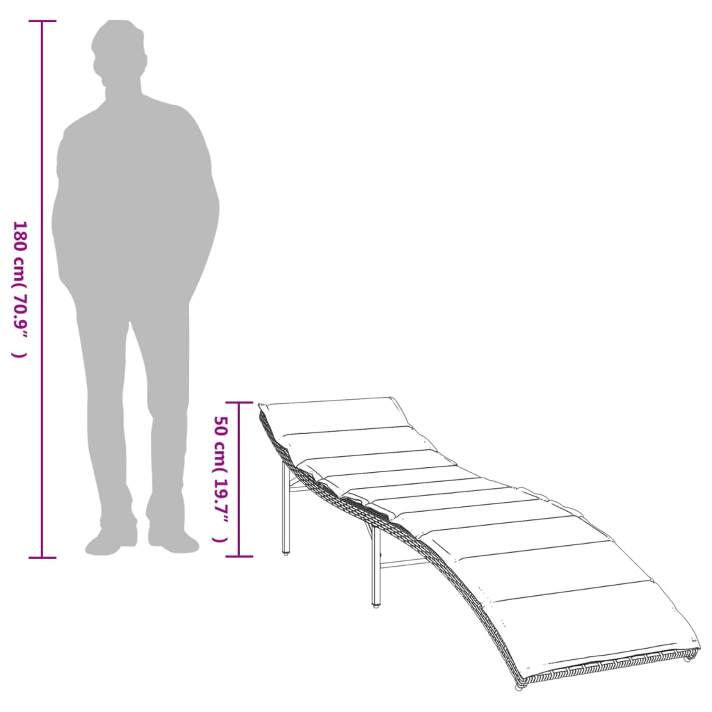 Chaises longues 2 pièces avec coussins en résine tressée beige