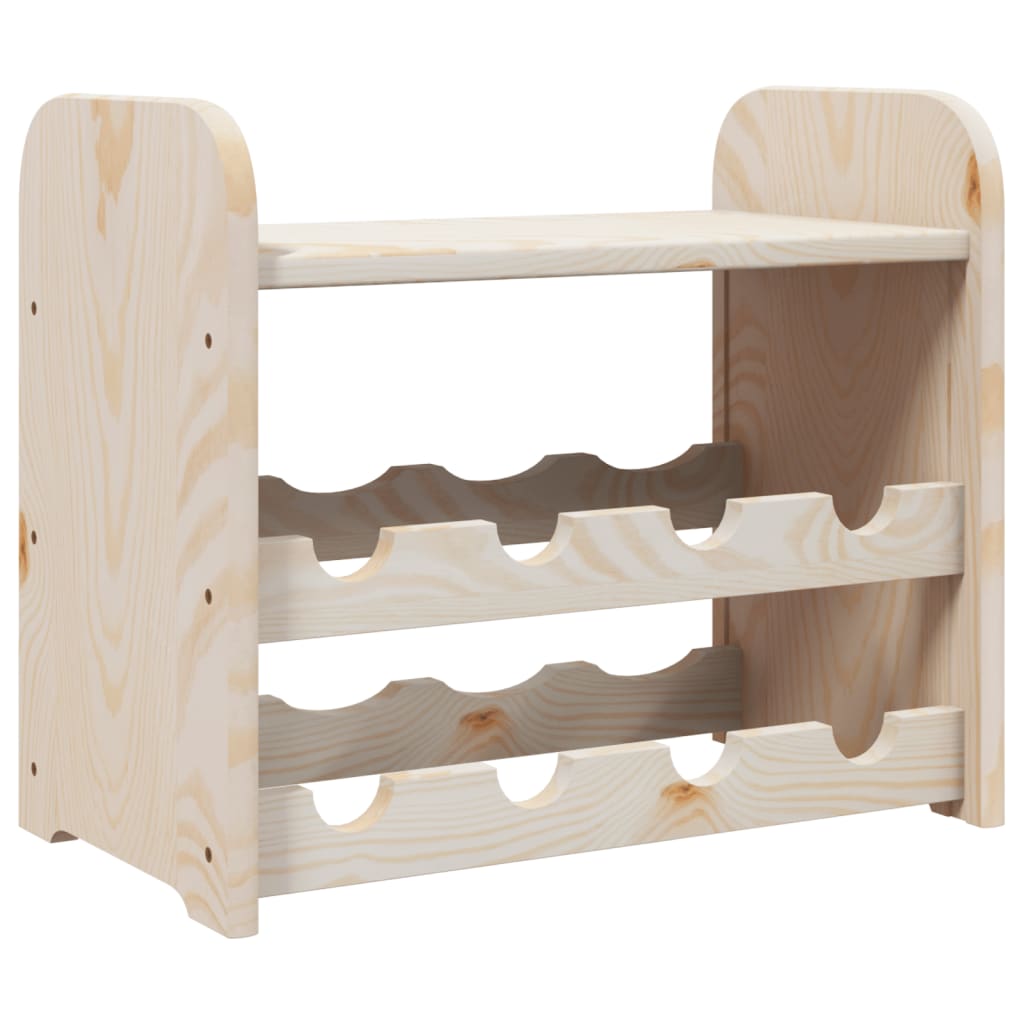 Wine rack with top plate 43x25x37 cm solid pine wood