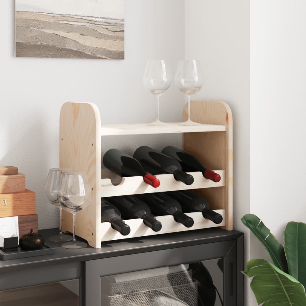 Wine rack with top plate 43x25x37 cm solid pine wood
