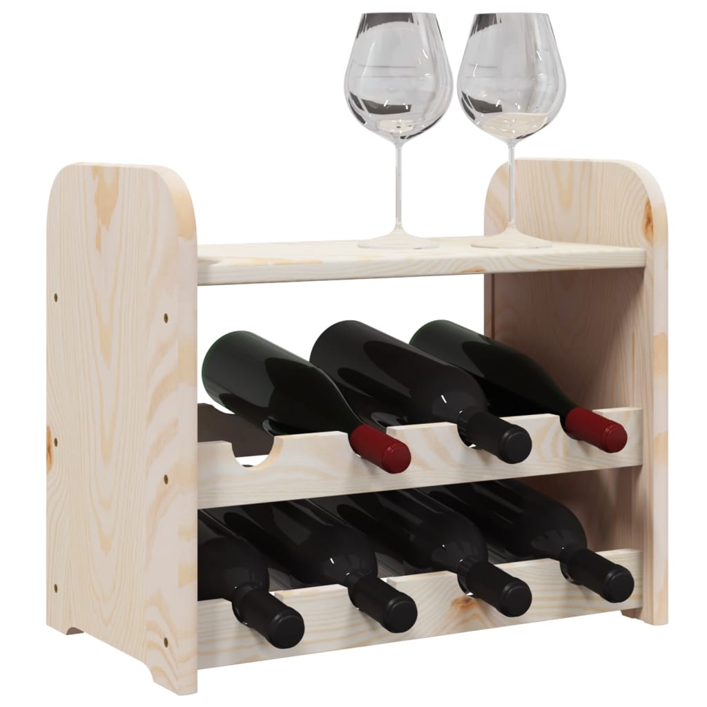 Wine rack with top plate 43x25x37 cm solid pine wood