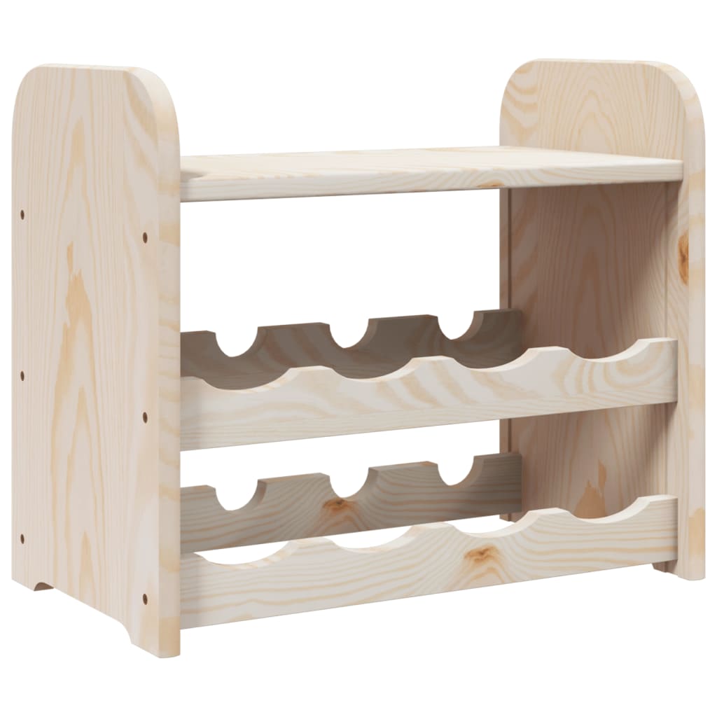 Wine rack with top plate 43x25x37 cm solid pine wood