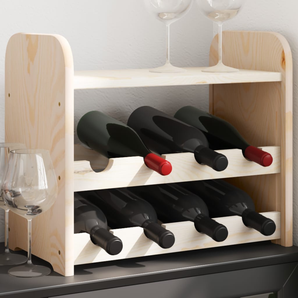 Wine rack with top plate 43x25x37 cm solid pine wood