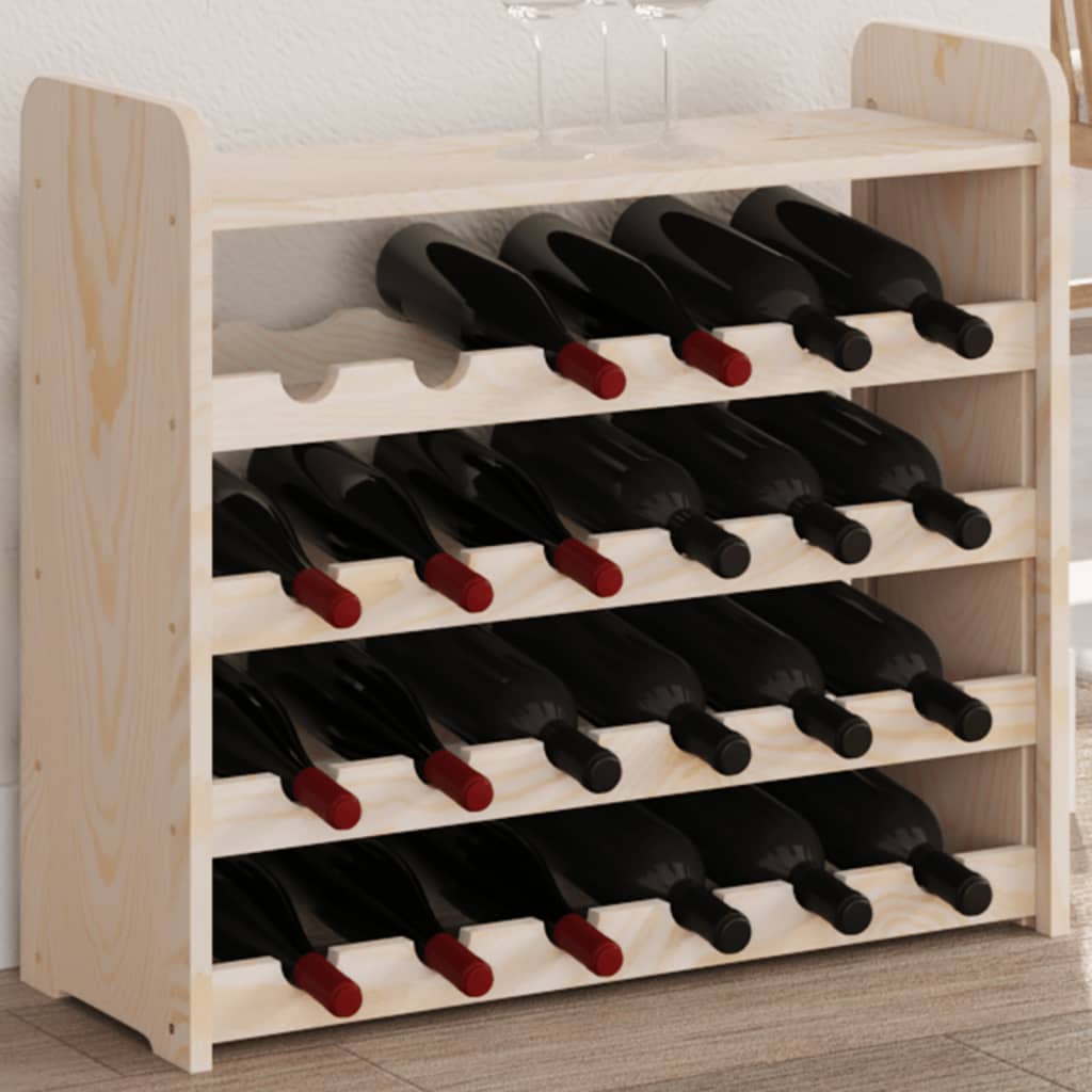 Wine rack with top plate 67.5x25x60 cm solid pine wood