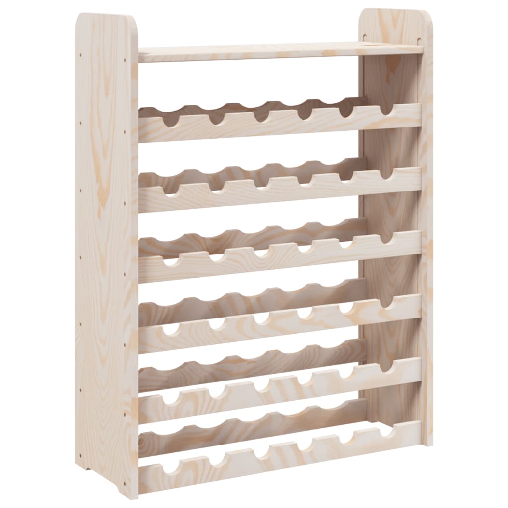 Wine rack with top plate 67.5x25x87 cm solid pine wood