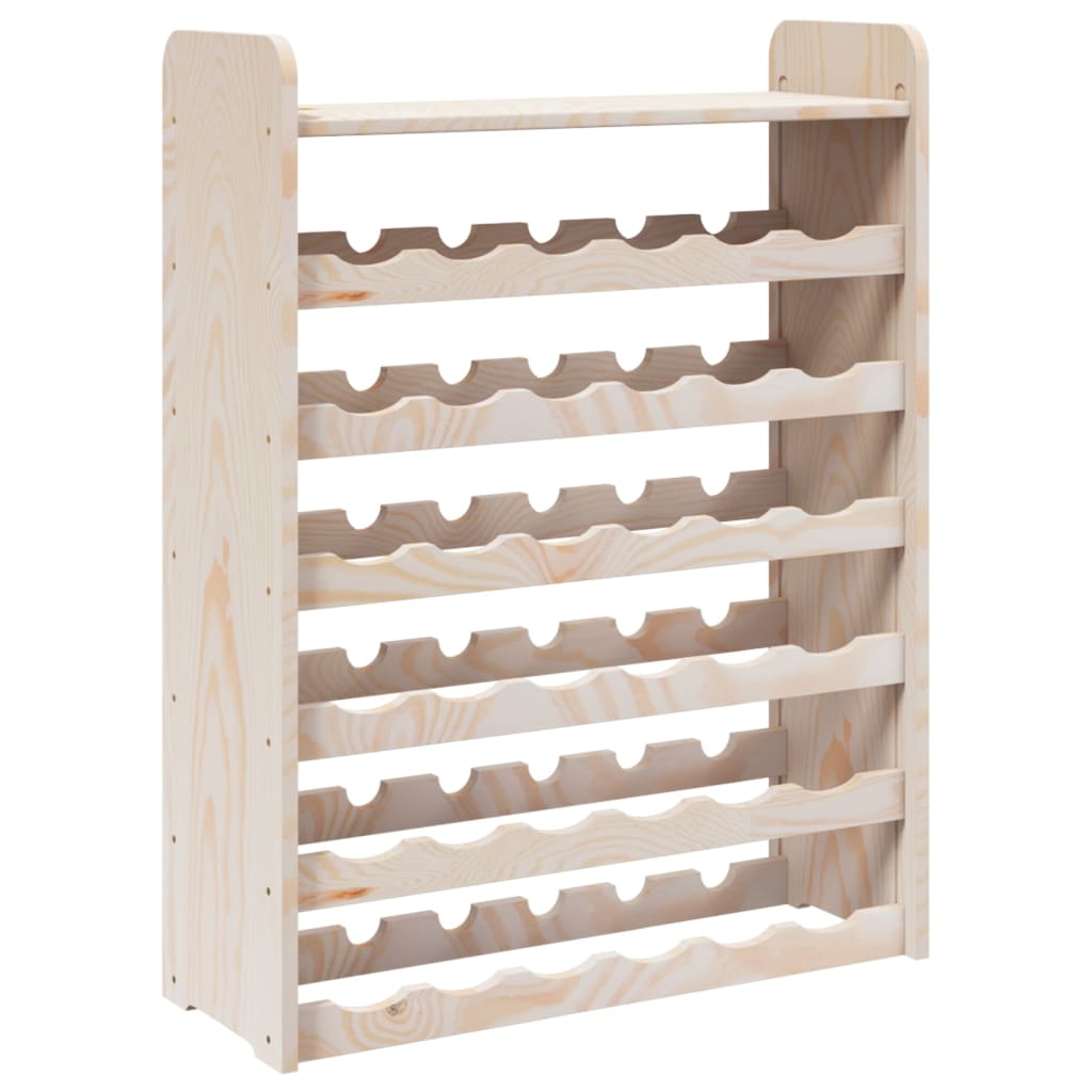 Wine rack with top plate 67.5x25x87 cm solid pine wood