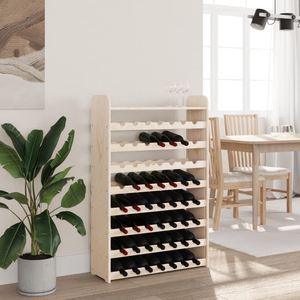 Wine rack with top plate 72.5x25x111.5 cm solid pine wood