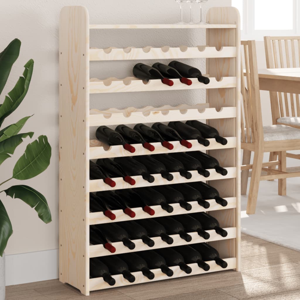 Wine rack with top plate 72.5x25x111.5 cm solid pine wood