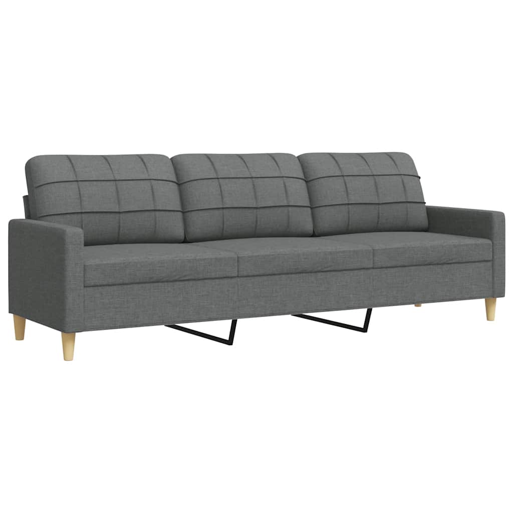 3-seater sofa dark grey 210 cm fabric