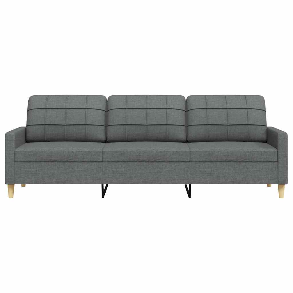3-seater sofa dark grey 210 cm fabric