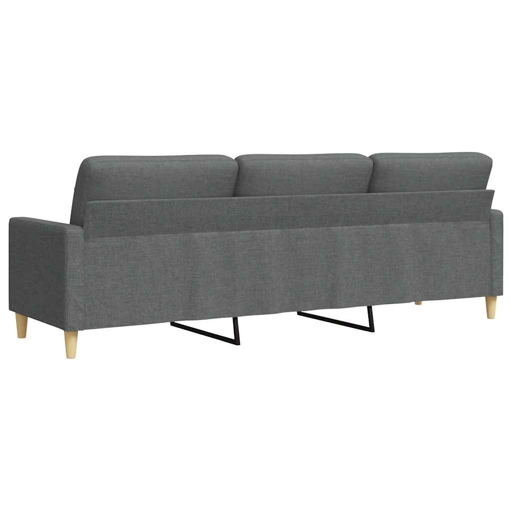 3-seater sofa dark grey 210 cm fabric