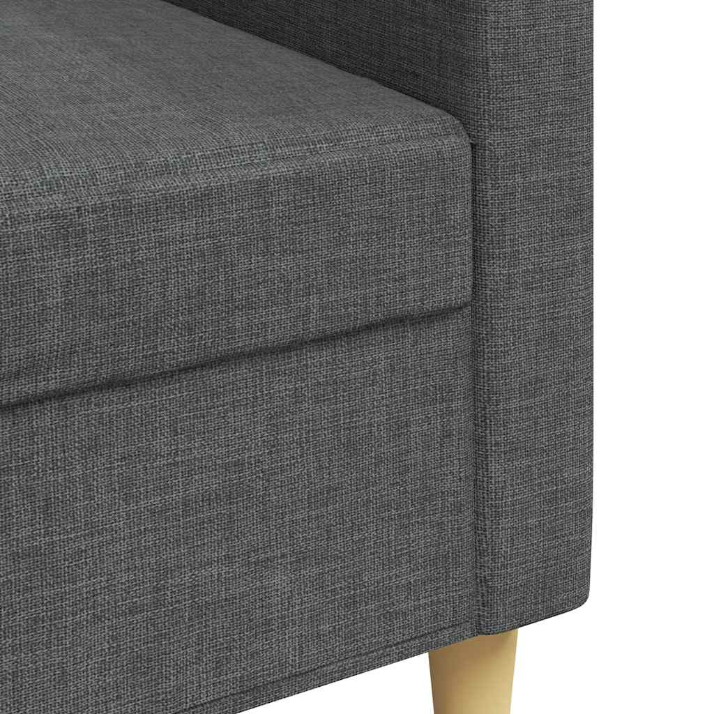 3-seater sofa dark grey 210 cm fabric