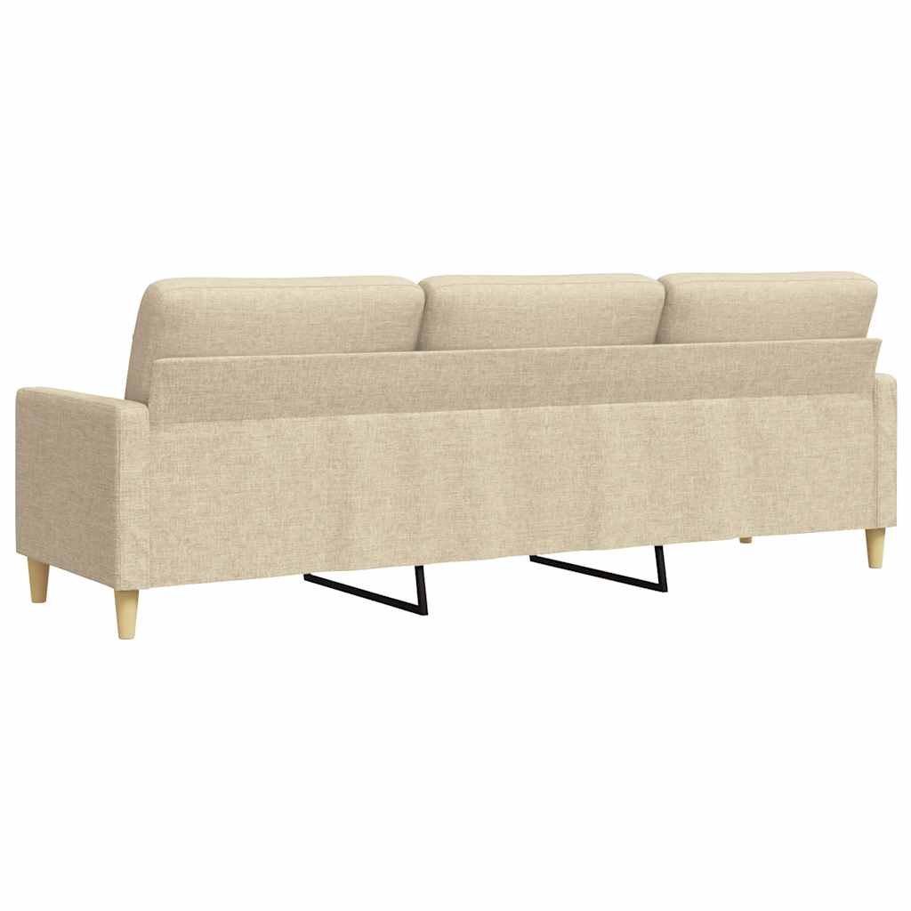 Canapé 3 places crème 210 cm tissu