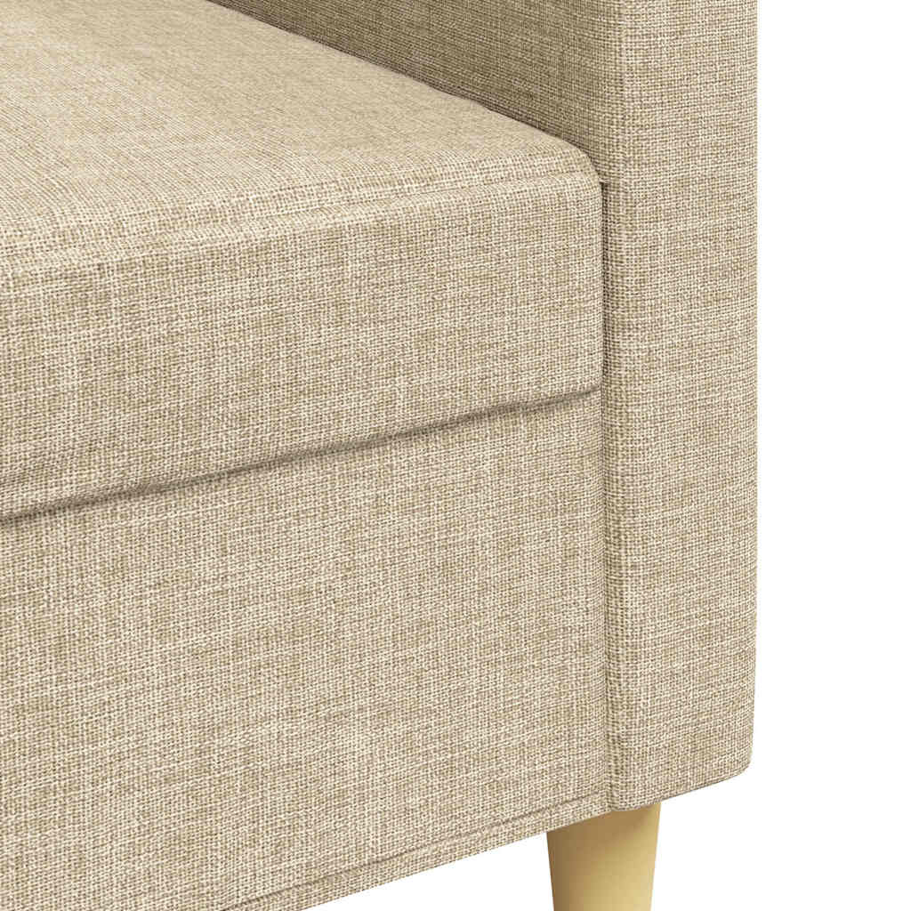 Canapé 3 places crème 210 cm tissu
