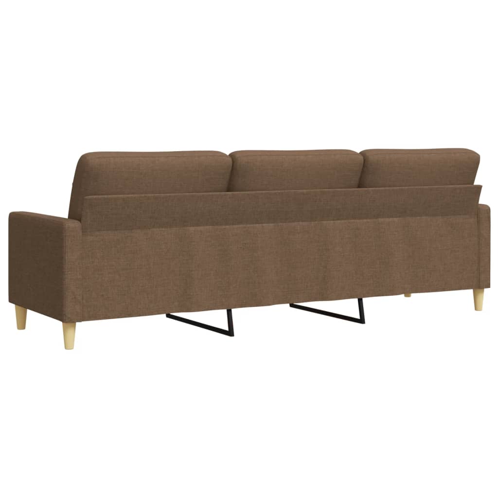 3-seater sofa brown 210 cm fabric