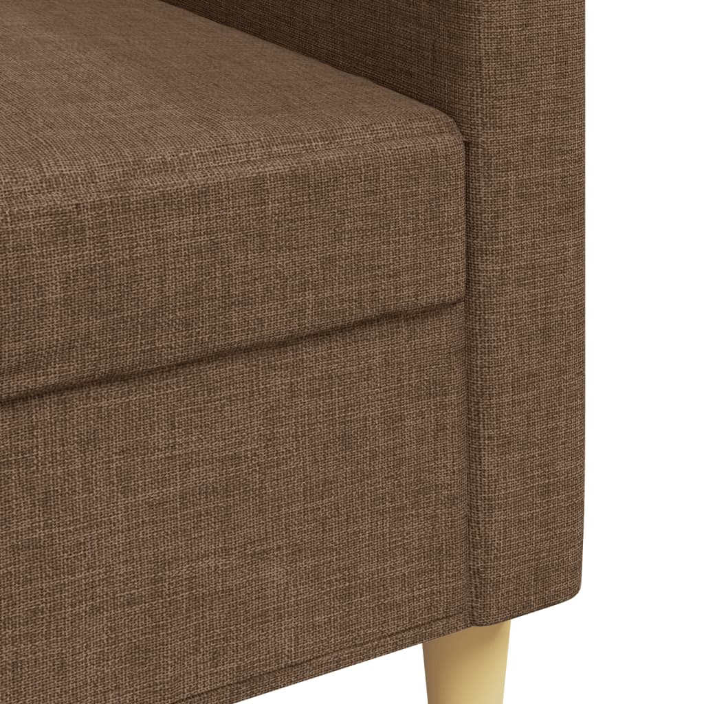 3-seater sofa brown 210 cm fabric