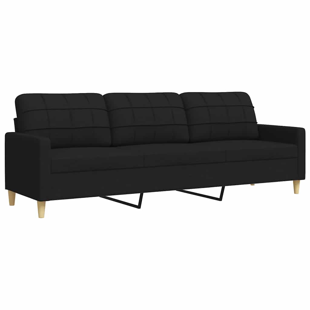 Canapé 3 places tissu noir 210 cm