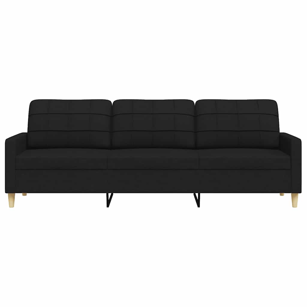 Canapé 3 places tissu noir 210 cm