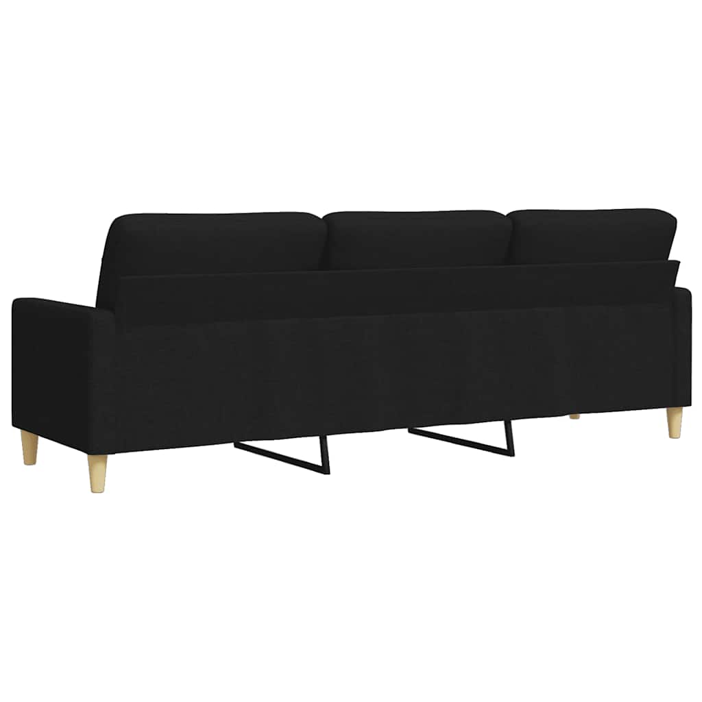 Canapé 3 places tissu noir 210 cm