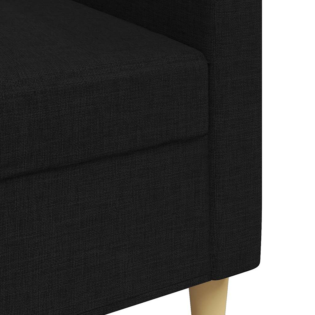 Canapé 3 places tissu noir 210 cm