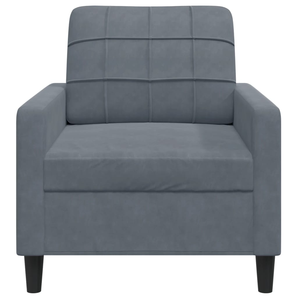 Fauteuil gris foncé 60 cm velours
