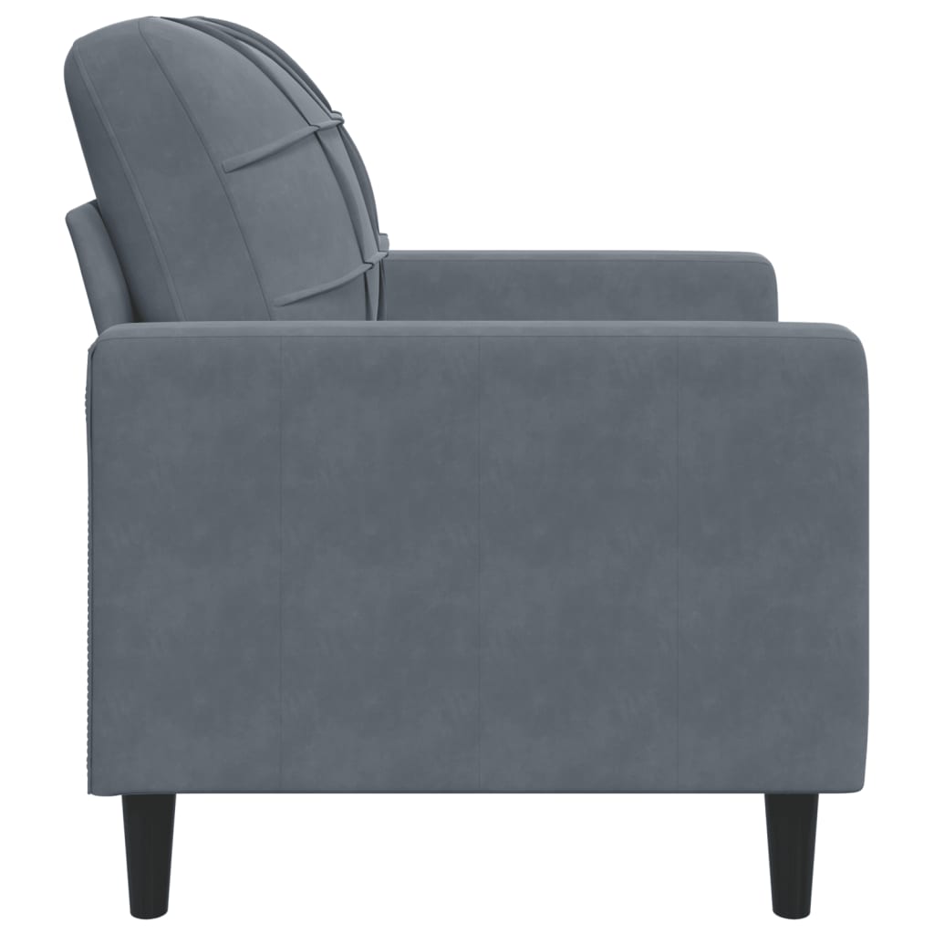 Fauteuil gris foncé 60 cm velours
