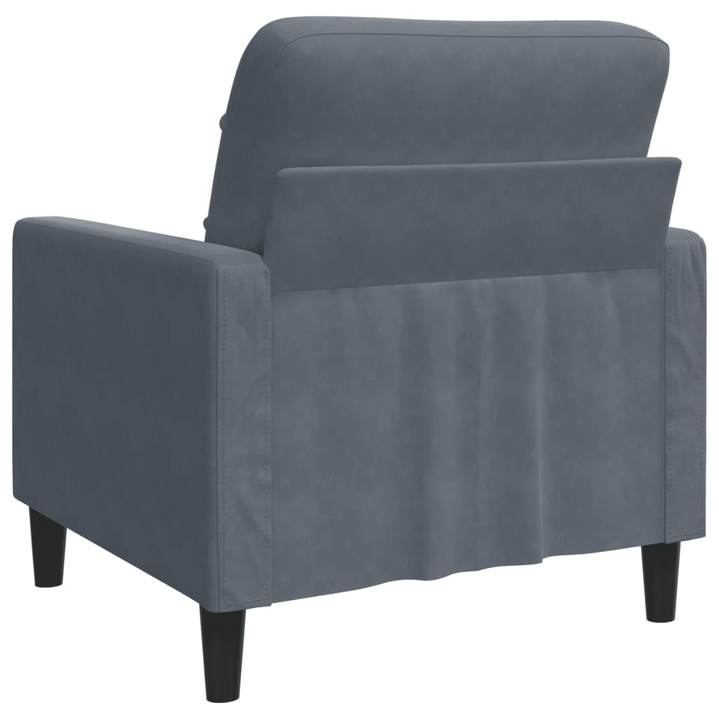 Fauteuil gris foncé 60 cm velours
