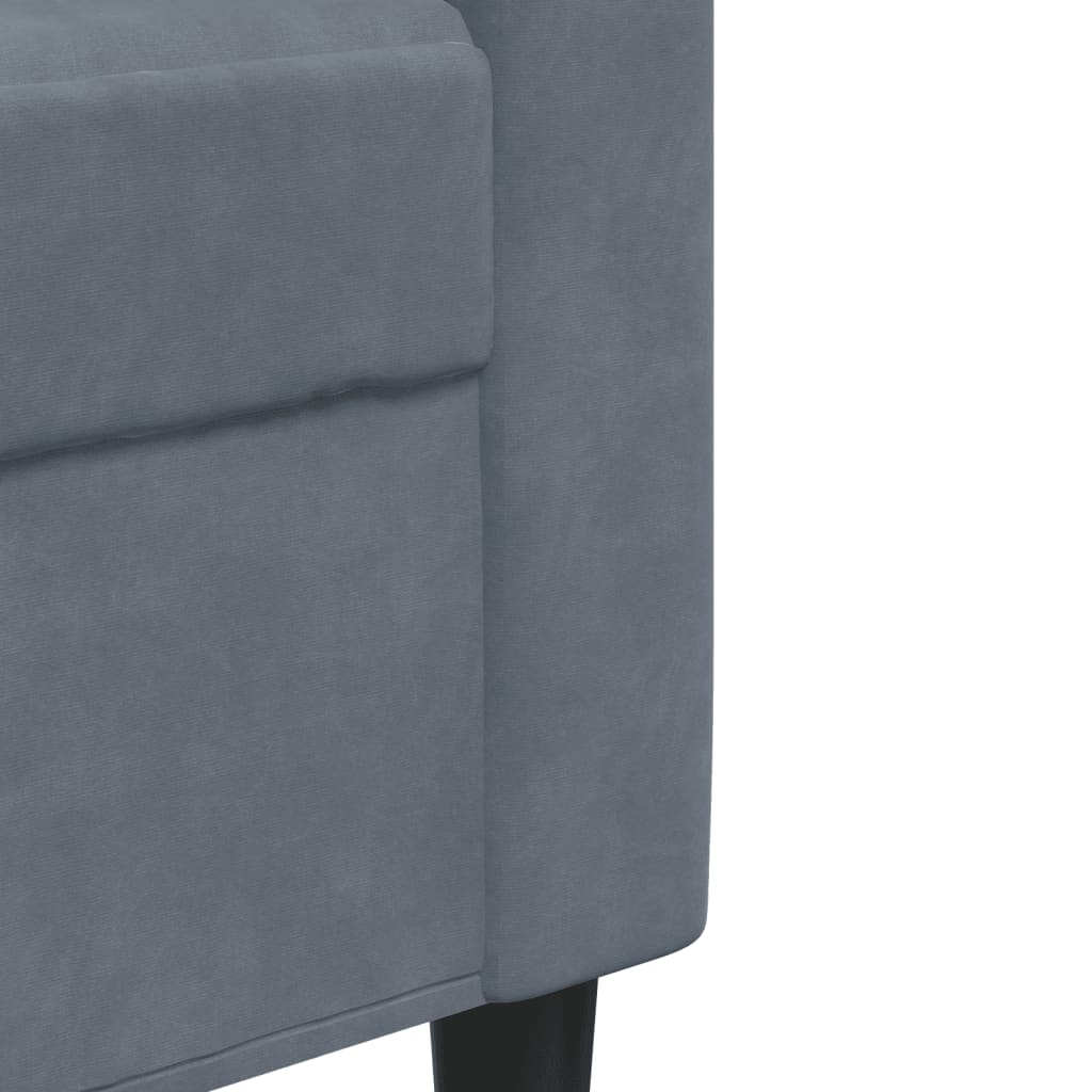Fauteuil gris foncé 60 cm velours
