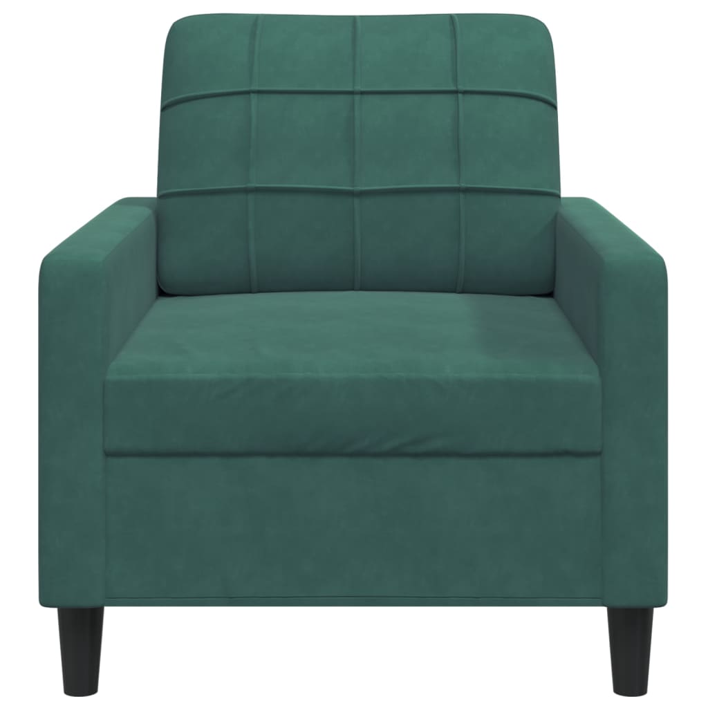 Fauteuil vert foncé 60 cm velours