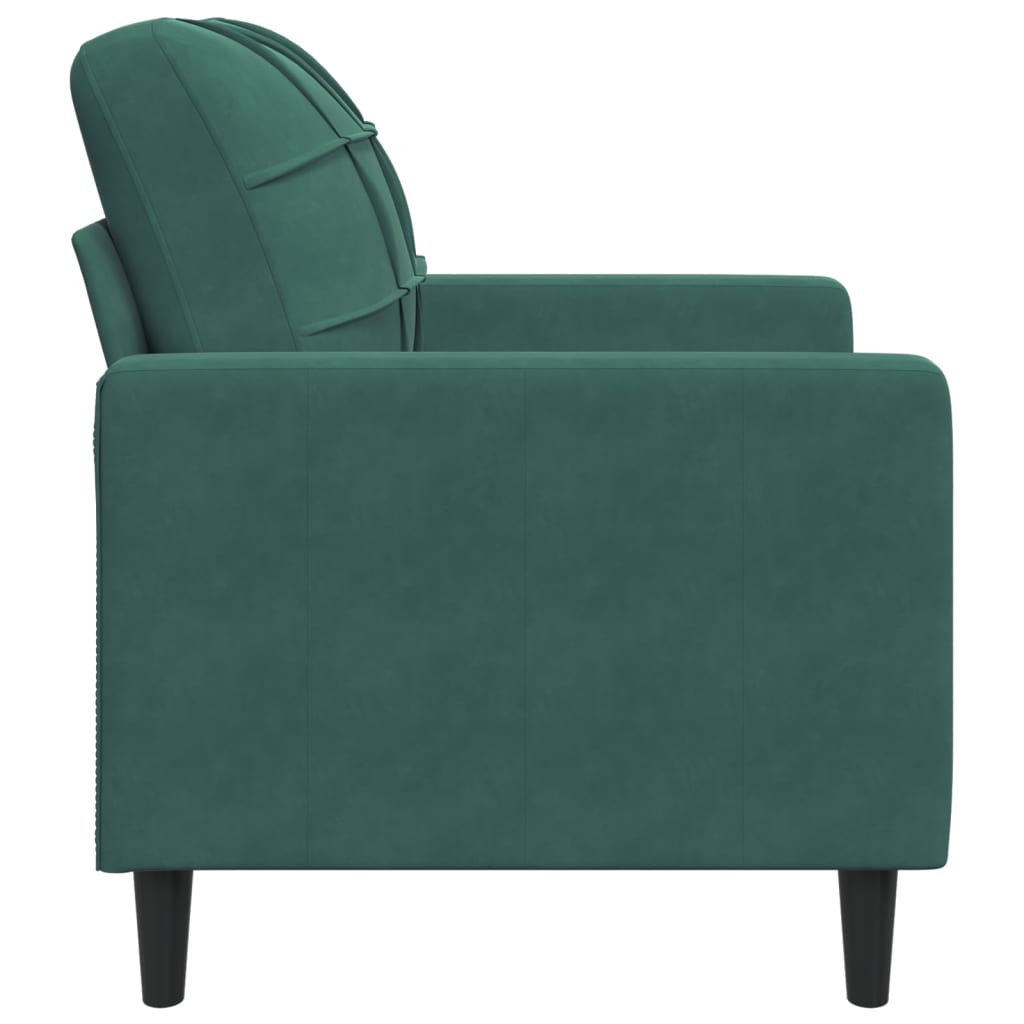 Fauteuil vert foncé 60 cm velours