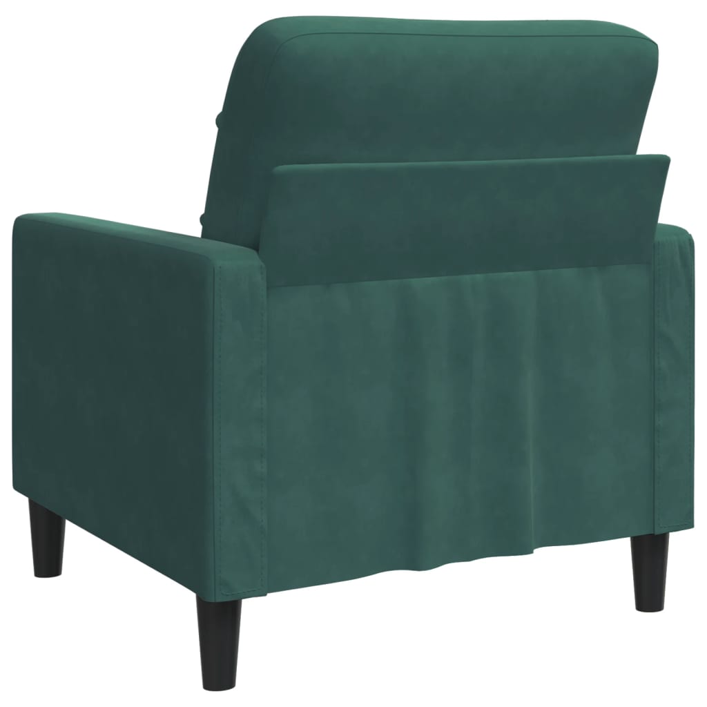 Fauteuil vert foncé 60 cm velours