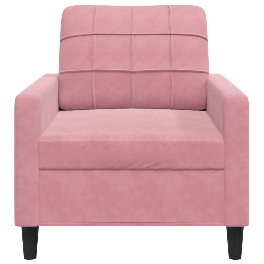 Fauteuil rose 60 cm velours