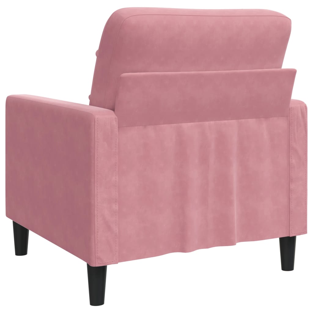 Fauteuil rose 60 cm velours
