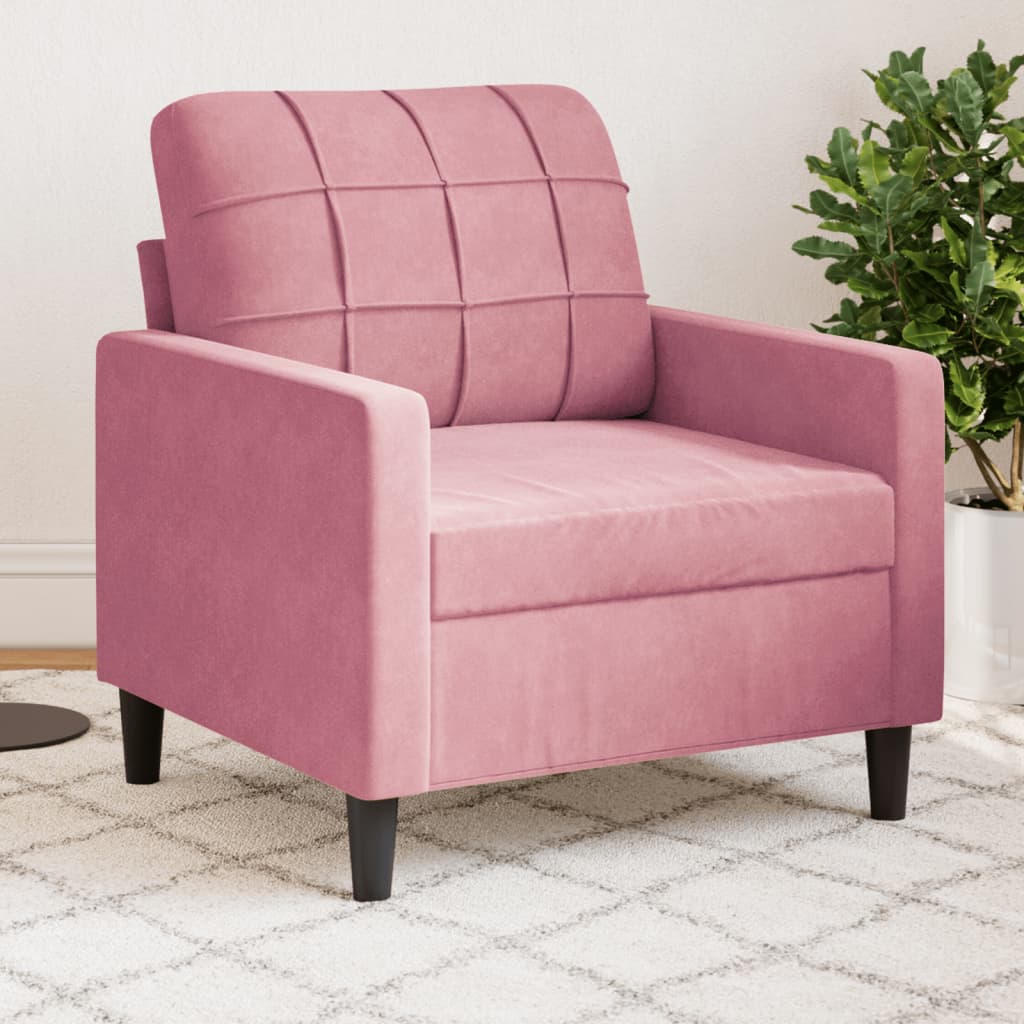 Fauteuil rose 60 cm velours