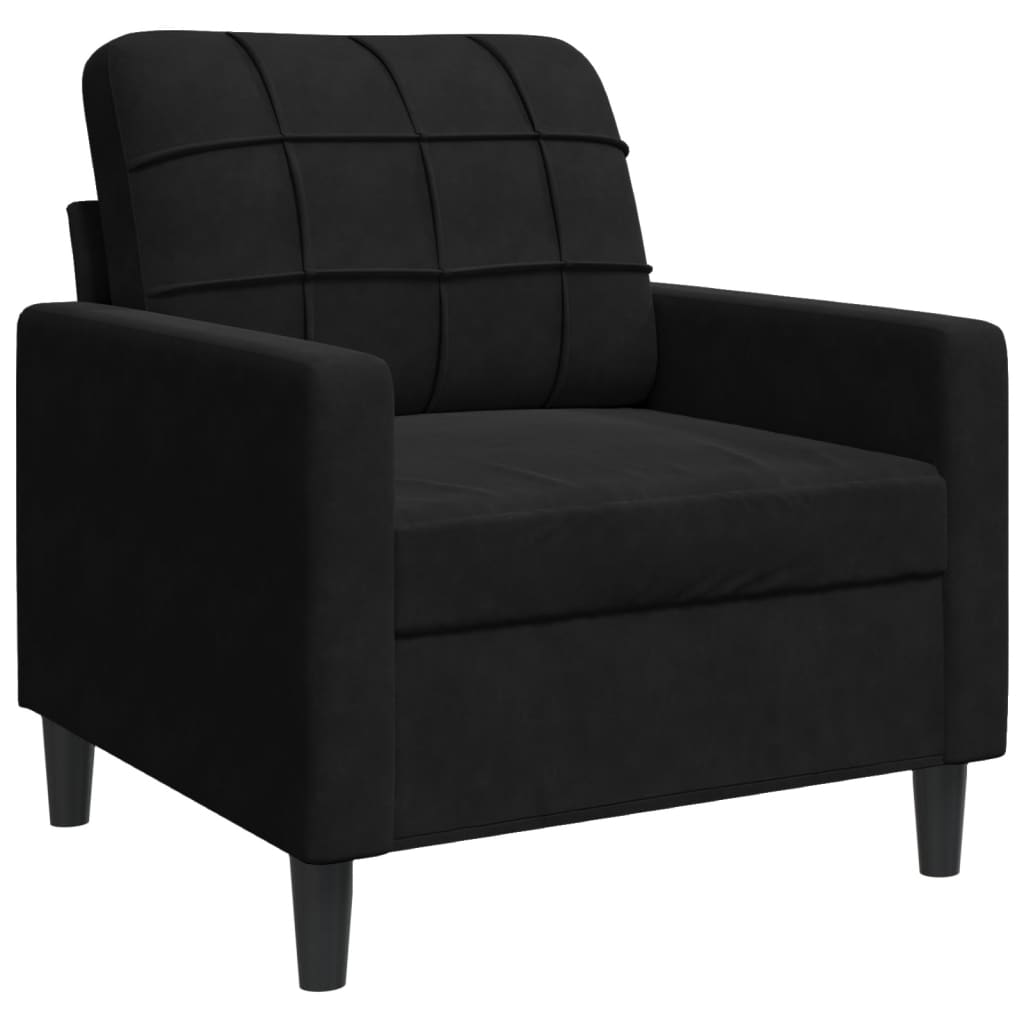 Fauteuil en velours noir 60 cm