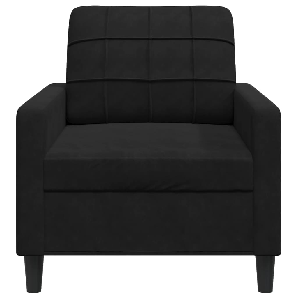 Fauteuil en velours noir 60 cm