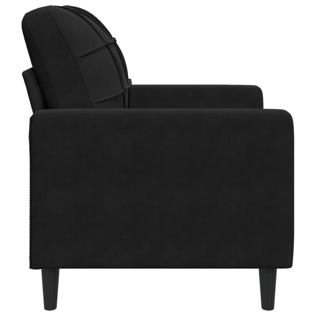 Fauteuil en velours noir 60 cm