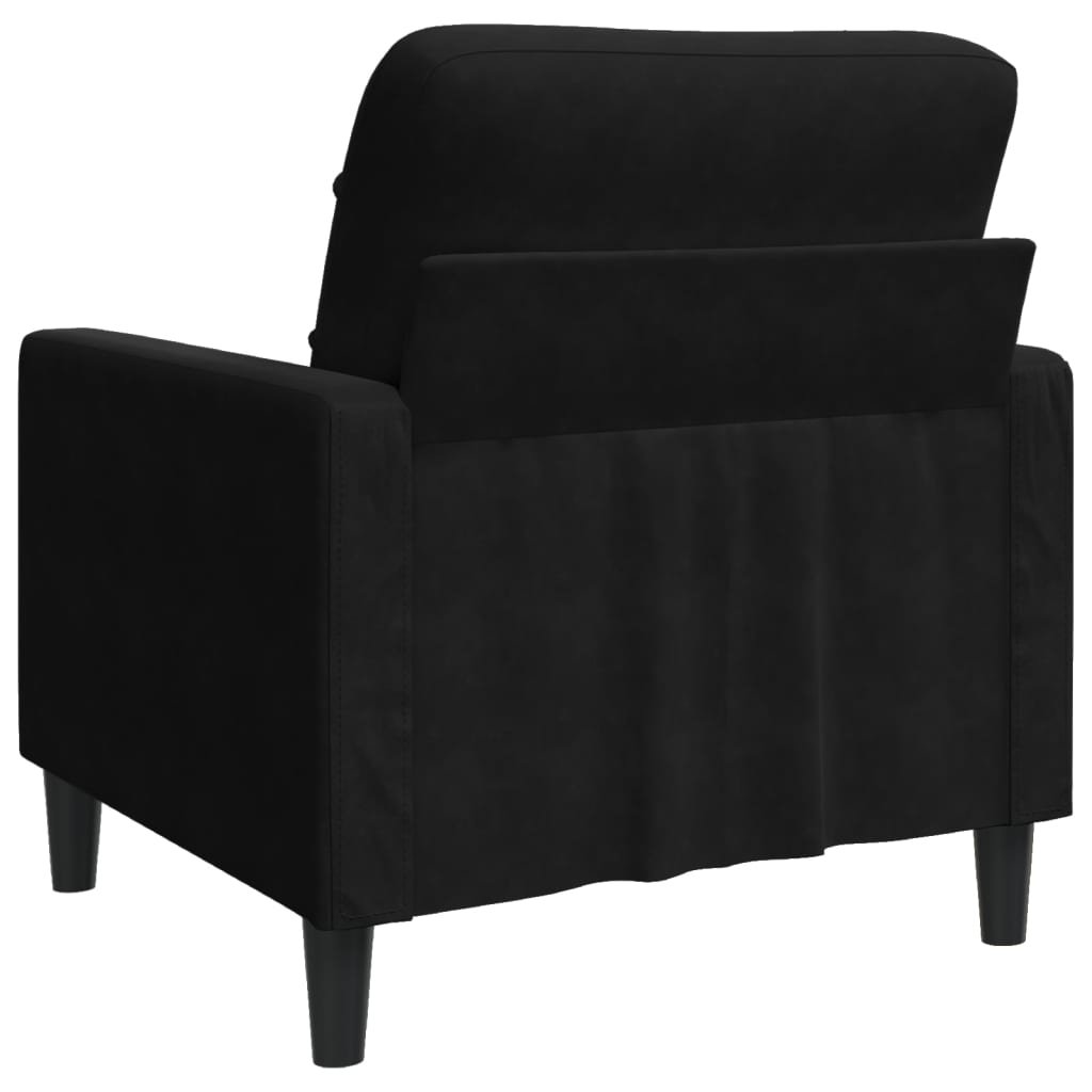 Fauteuil en velours noir 60 cm