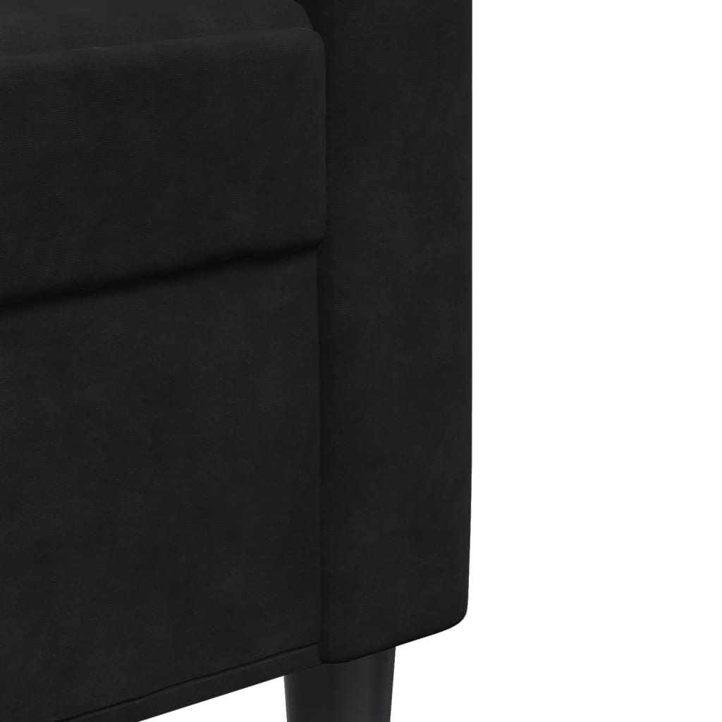 Fauteuil en velours noir 60 cm