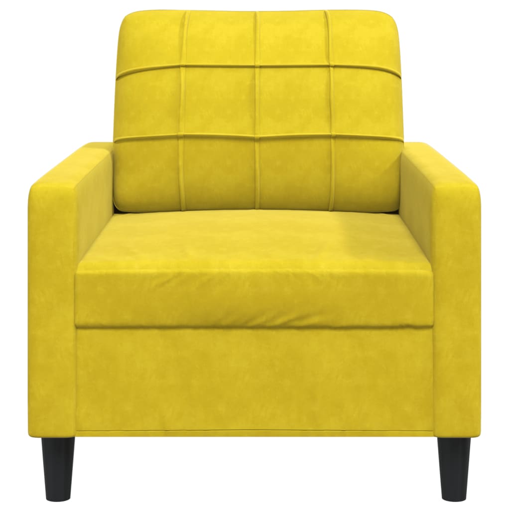 Fauteuil jaune 60 cm velours