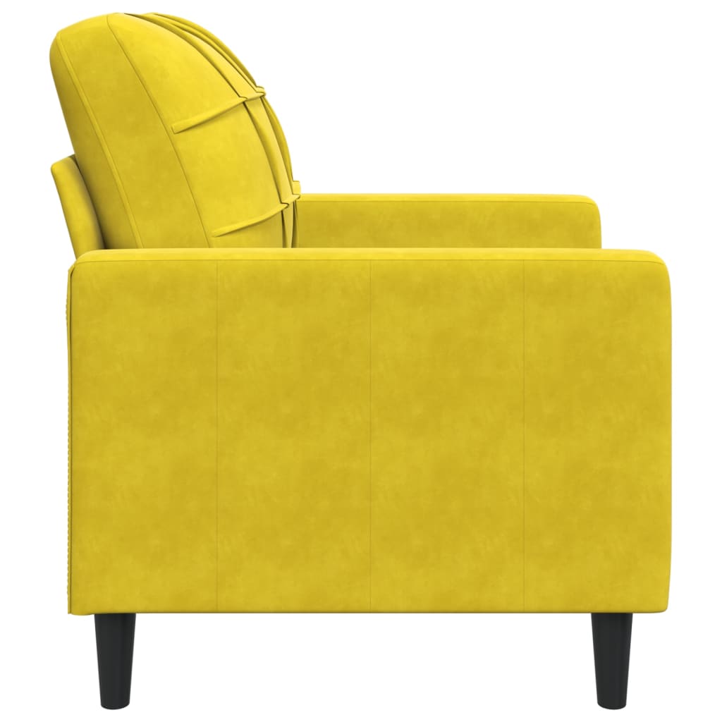 Fauteuil jaune 60 cm velours