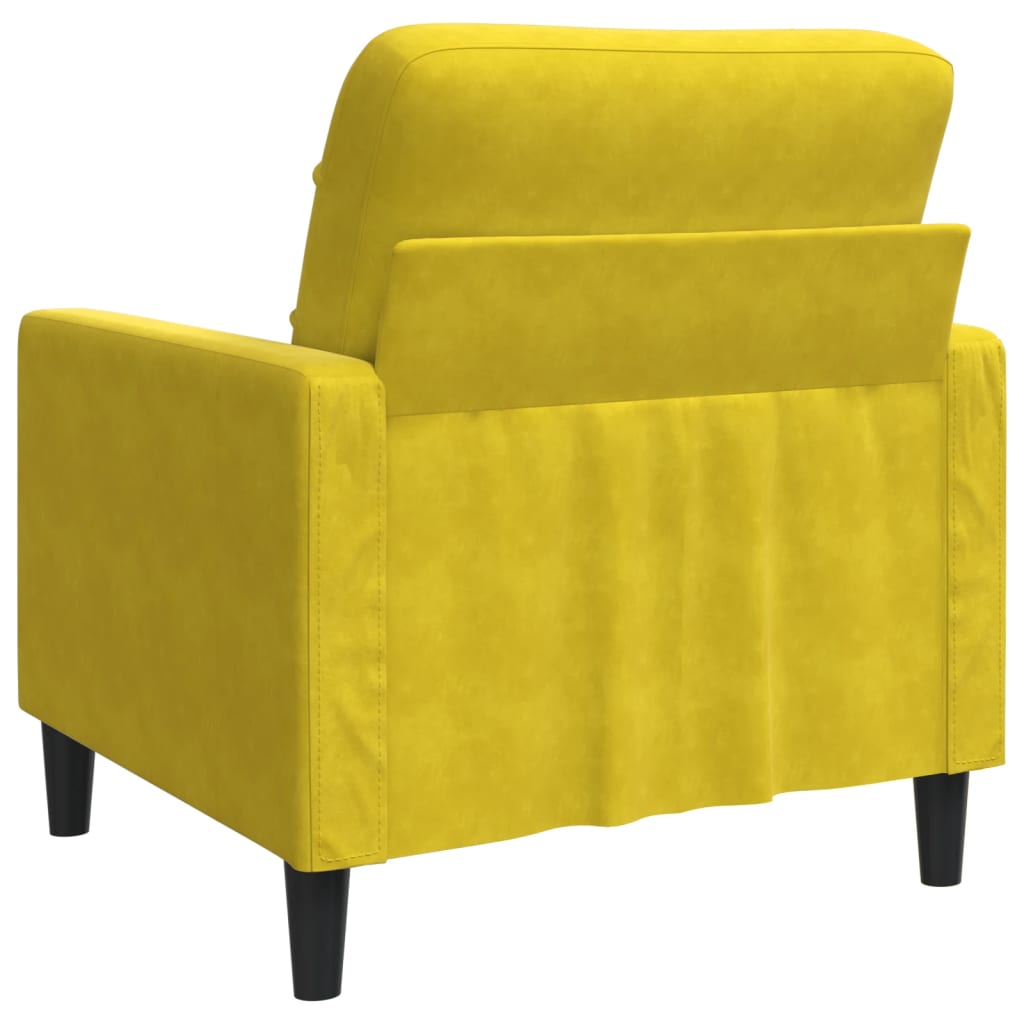 Fauteuil jaune 60 cm velours