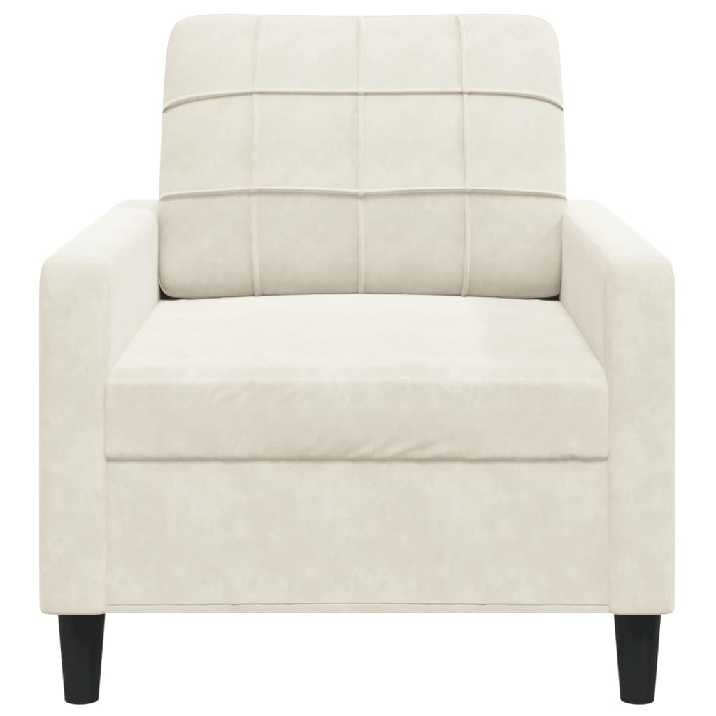 Fauteuil crème 60 cm velours
