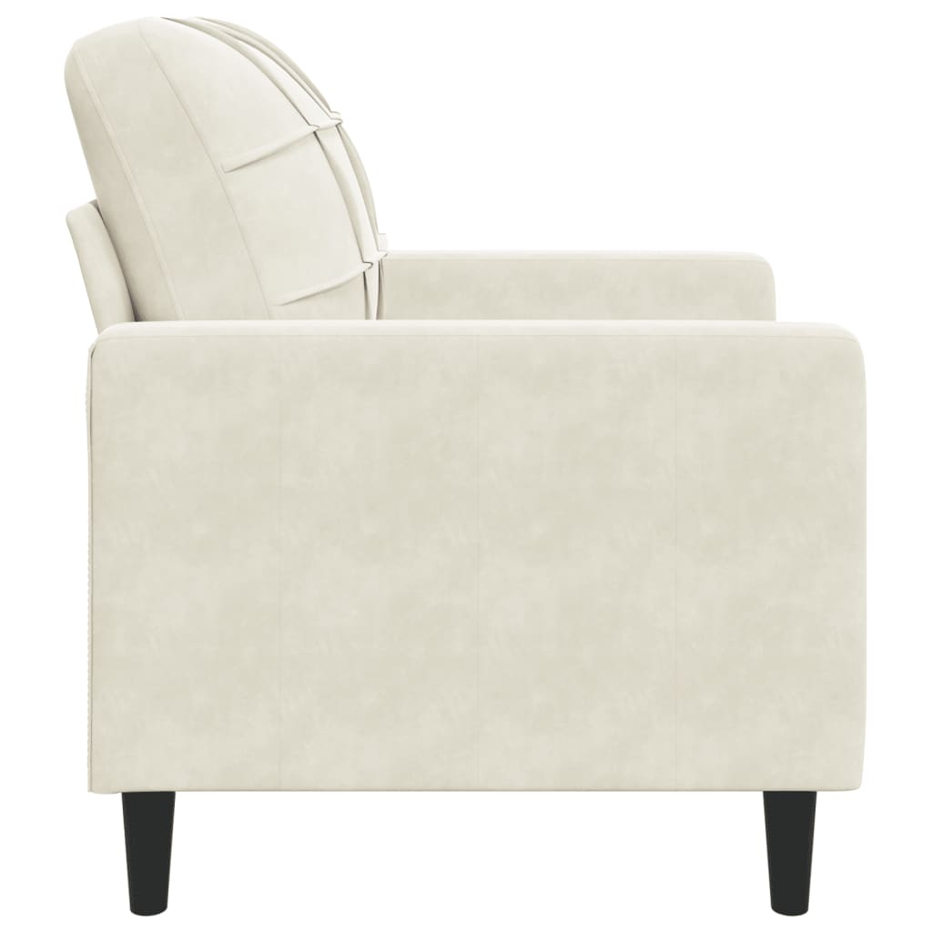 Fauteuil crème 60 cm velours