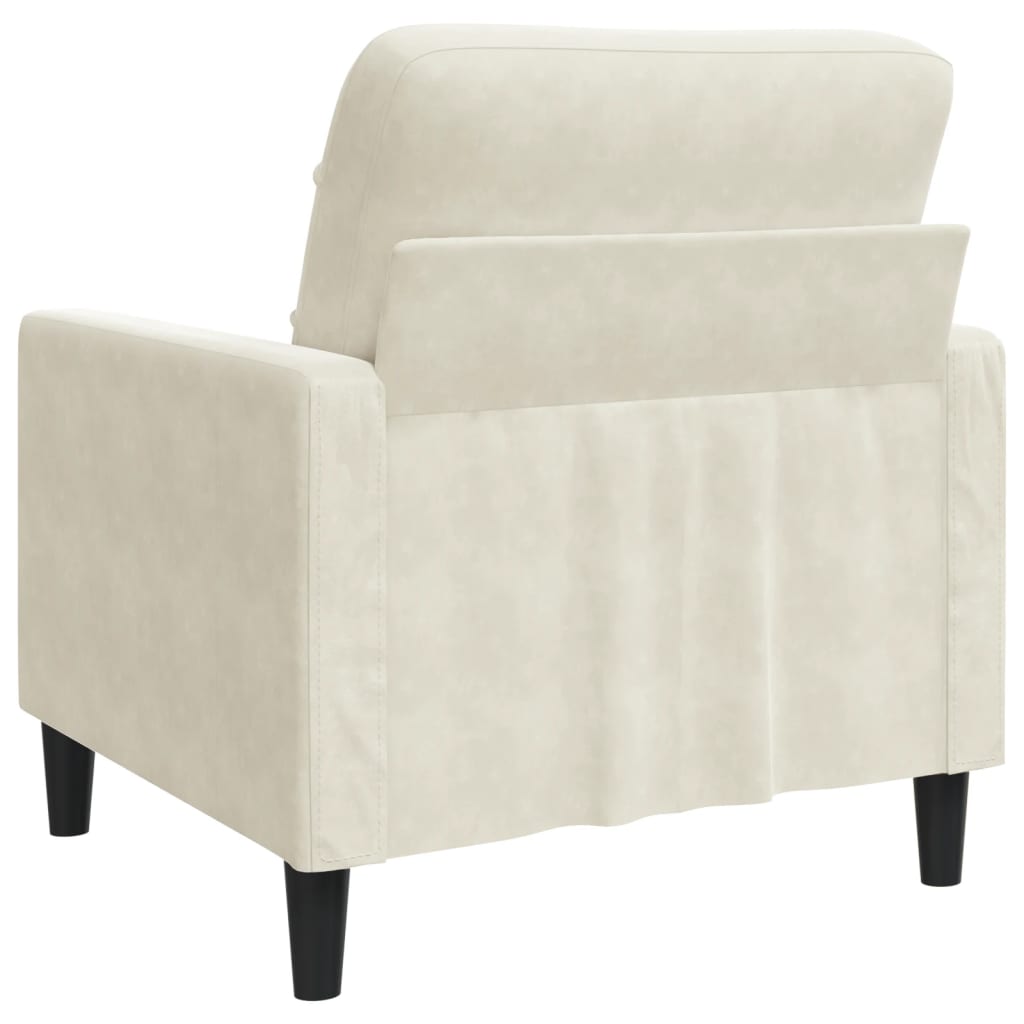 Fauteuil crème 60 cm velours
