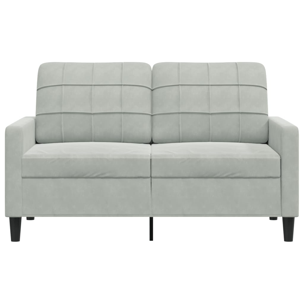 Canapé 2 places gris clair 120 cm velours