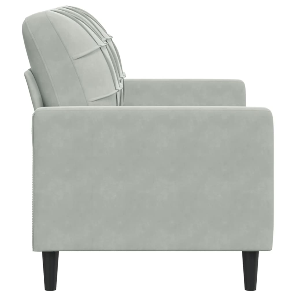 Canapé 2 places gris clair 120 cm velours