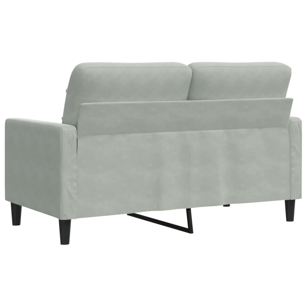 Canapé 2 places gris clair 120 cm velours