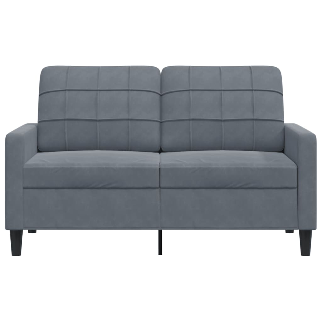 Canapé 2 places velours gris foncé 120 cm