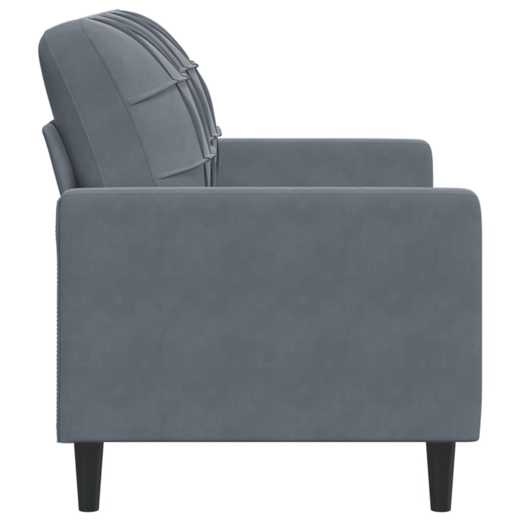 Canapé 2 places velours gris foncé 120 cm