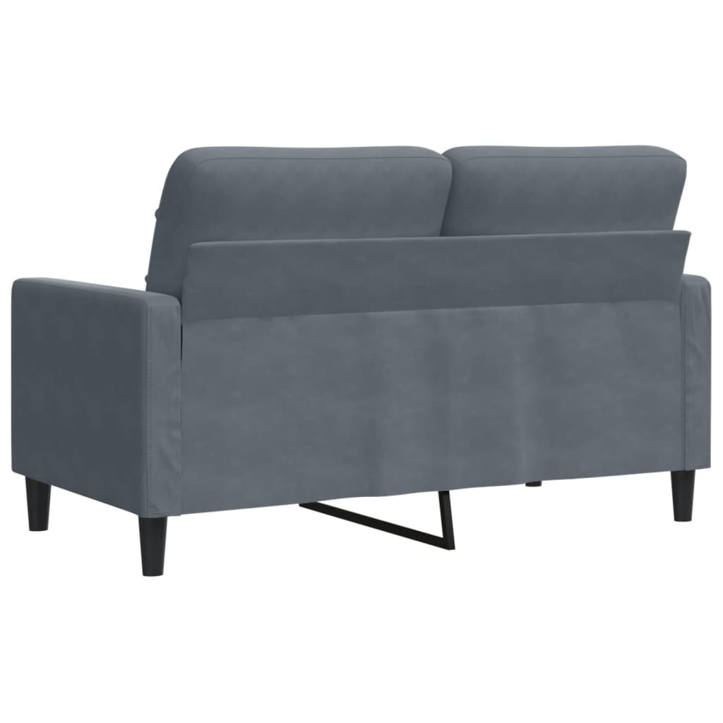 Canapé 2 places velours gris foncé 120 cm